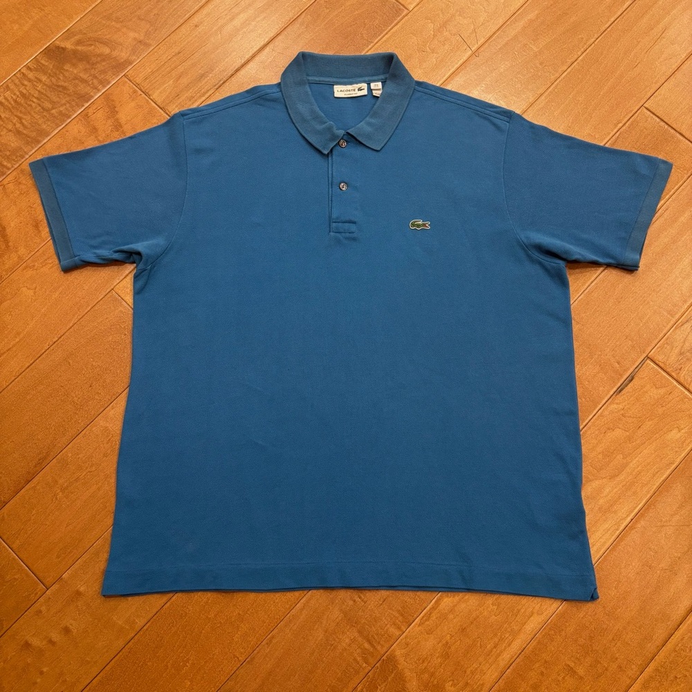 LACOSTE Men’s Blue Short Sleeve Classic Fit Cotton Polo XL Shirt Golf Tennis